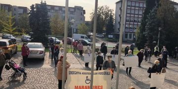 Nemulțumiri salariale! Peste 100 de membri Cartel ALFA au protestat astăzi, în fața Prefecturii Maramureș
