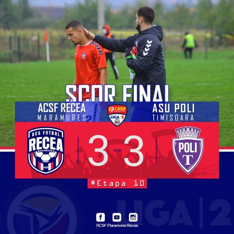 Liga II: Meci nebun la Recea. Egal cu multe goluri