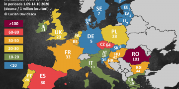 Bilanțul COVID-19 în UE de la începutul toamnei. Situaţia României este îngrijorătoare