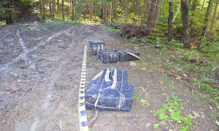 Pentru a scăpa de poliţiştii de frontieră, contrabandiștii au abandonat țigările în valoare de 45.300 lei