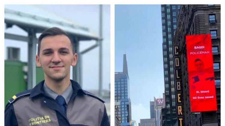Fotografia unui polițist de frontieră din Oradea, afişată în Times Square! El a salvat 60 de oameni în doar trei ani