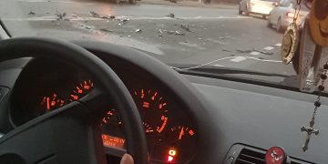 Impact puternic în Baia Sprie. Traficul este îngreunat