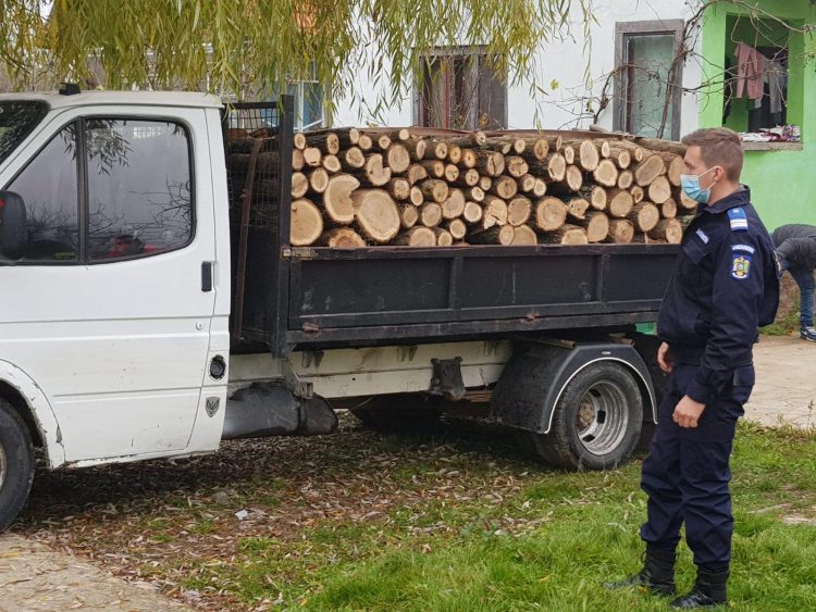 Gest făcut de doi jandarmi: au donat un camion de lemne unei femei care crește singură trei copii