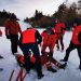 Exercițiu în teren al salvamontiştilor, pe pârtia Roata – Cavnic
