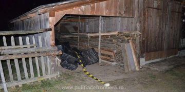 Aproximativ 15.000 pachete cu țigări ascunse într-o şură confiscate la frontiera de nord a României