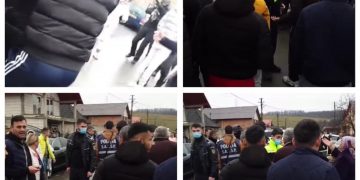 FOTO/VIDEO EXCLUSIV: Înfruntare cu ţipete şi urlete la Ardusat. Mascaţii abia au ţinut în frâu mulţimea adunată buluc la percheziţii