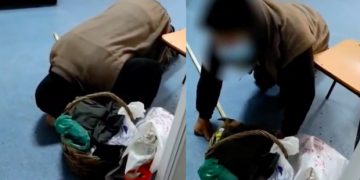 Scene cutremurătoare pe holul unui spital. Un bătrân plânge și se roagă în genunchi să fie consultat de medici