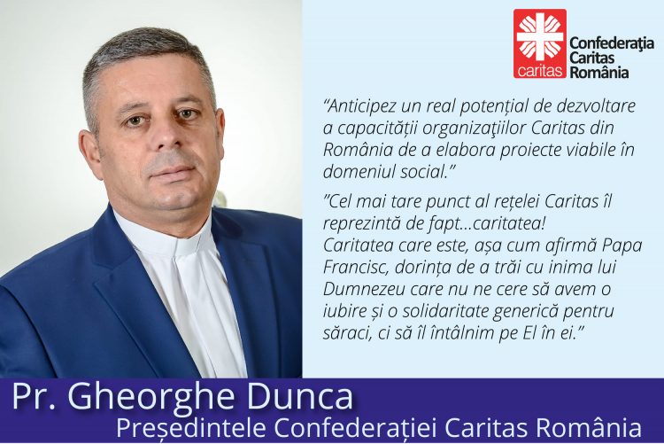 Părintele Dunca Gheorghe este noul președinte al Confederației Caritas România