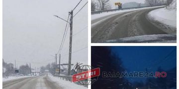 Trafic infernal din cauza ninsorii pe șoselele Maramureșului. Vine gerul – Foto, video
