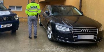Audi de 20.000 de euro, furat din Marea Britanie, descoperit în Săliştea de Sus