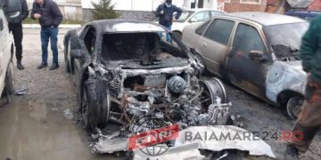 FOTO: SIGHET – Audi R8 în valoare de 50.000 euro INCENDIAT INTENȚIONAT. Proprietarul oferă RECOMPENSĂ pentru cei care pot oferi informații