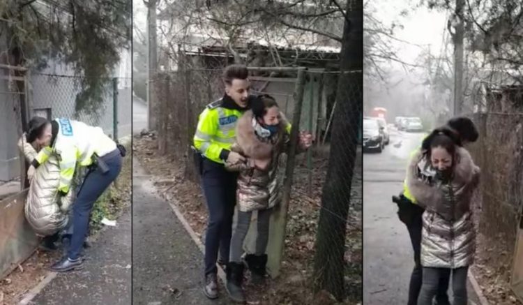 Scandalos. Un poliţist a încătuşat cu forţa o minoră care vindea ghiocei… – video