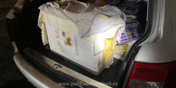 Prins în trafic cu maşina ticsită cu ţigări de contrabandă, dar… fără drept de a conduce