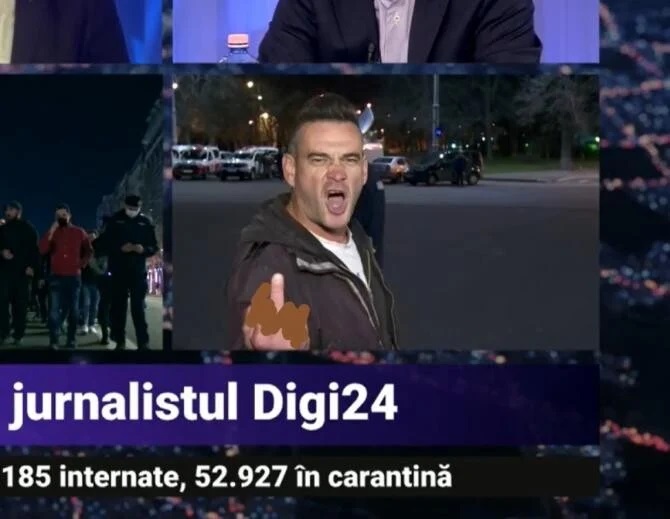 Jurnalistă, întreruptă în direct de un protestatar