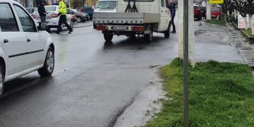 Grav accident rutier în centrul oraşului Seini – foto