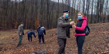 Jandarmii maramureşeni au plantat în zona Băiţa 171 de stejari