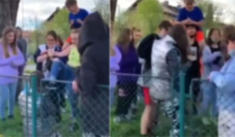 Revoltător! Fetiță fără apărare, bătută şi umilită de colege într-un parc