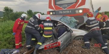ACTUALIZARE: Șoferul ar fi intrat intenționat în fața trenului Satu Mare – Baia Mare. Banii periduți la păcănele ar fi fost cauza.