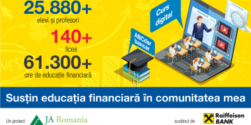 Peste 25.800 de liceeni și profesori din 81 de localități au urmat cursul de educație financiară ABCdar bancar, un program Junior Achievement România și Raiffeisen Bank