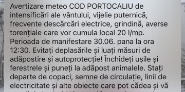 MESAJ RO-ALERT: Alertă extremă de vijelie puternică, grindină, frecvente descărcări electrice pentru mai multe zone din Maramureş