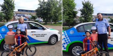 Incident cu final fericit. Ce au făcut doi poliţişti locali băimăreni pentru doi copilaşi