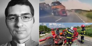 Un preot greco-catolic a murit pe loc, după ce Loganul său a fost spulberat de un camion – video
