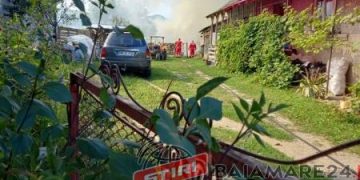 EXCLUSIV  Incendiu violent într-o gospodărie din Dămăcușeni