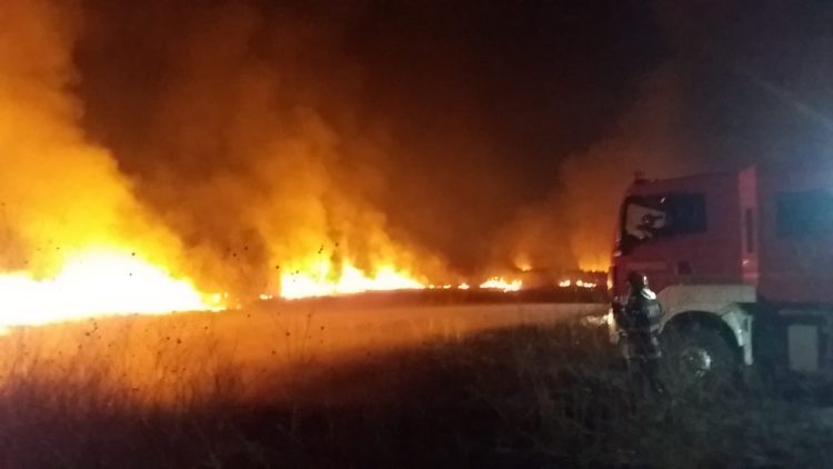 O cabană din lemn a ars din temelii pe Valea Usturoiului. A luat foc şi vegetaţia uscată
