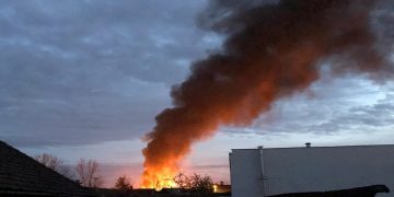 Incendiu la o hală de pe Strada Horea din Baia Mare