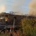Locomotiva unui tren de călători a luat foc, trafic feroviar blocat