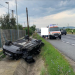 ACCIDENT la ieșire din Dej spre Nima, mașină răsturnată în afara drumului