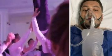 Accident la nuntă: Aruncat în sus de prieteni, mirele a căzut şi şi-a fracturat coloana