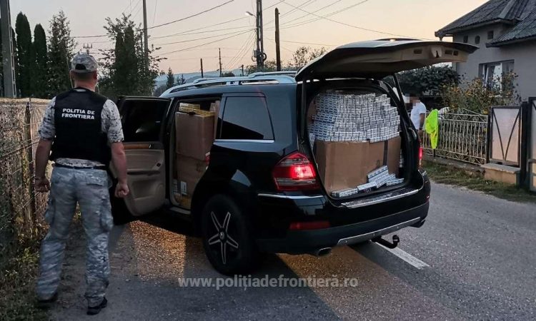 Focuri de armă la Sighetu Marmaţiei şi la Năneşti pentru oprirea în trafic a două autoturisme încărcate cu ţigări de contrabandă