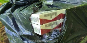 Ţigări confiscate dintr-un autoturism oprit în trafic de poliţiştii de frontieră