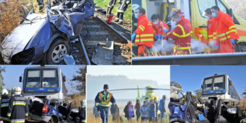 Accident înfiorător în Ungaria: O româncă a murit după ce a fost tăiată de tren într-o mașină