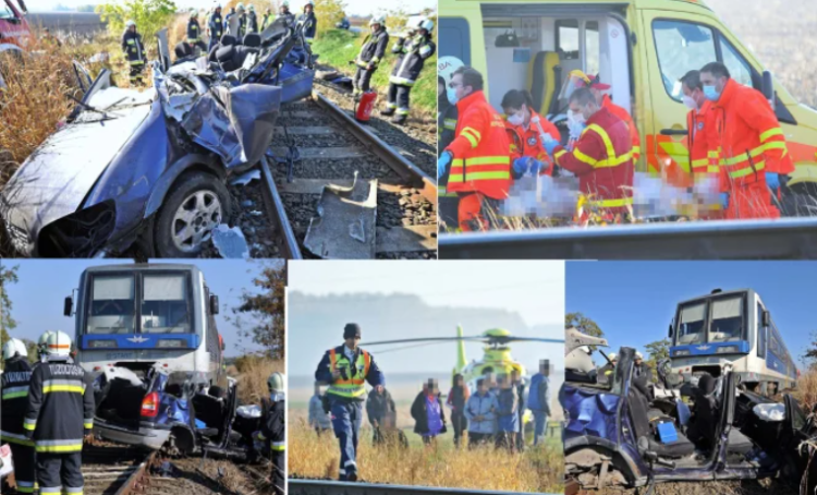 Accident înfiorător în Ungaria: O româncă a murit după ce a fost tăiată de tren într-o mașină