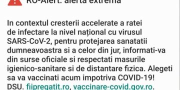 Mesaj Ro-Alert, prin care li se cere românilor să se vaccineze