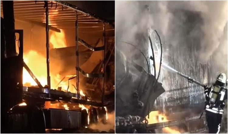Accident teribil în Germania. Un şofer român de TIR, de 30 de ani, a murit ars în cabină
