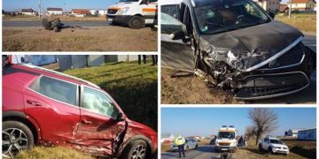 Accident grav, filmat cu o cameră de bord. O mamă și fiul ei, spulberați de o mașină intrată pe contrasens