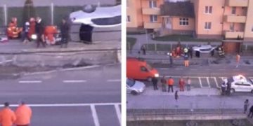 Grav accident rutier la intrare în Fărcaşa. Trei victime după ce o maşină s-a răsturnat