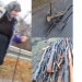 Un polițist a fost înger sub acoperire: Cum a ajutat-o pe bătrânica din Petrova care trage după ea bușteni ca să aibă lemne de iarnă. VIDEO