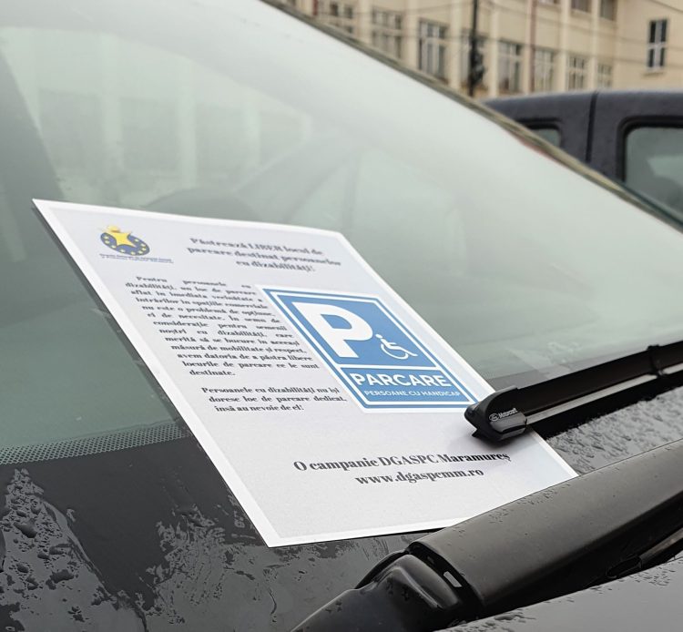 Campanie de conștientizare a cetățenilor cu privire la necesitatea de a păstra libere locurile de parcare destinate persoanelor cu dizabilități