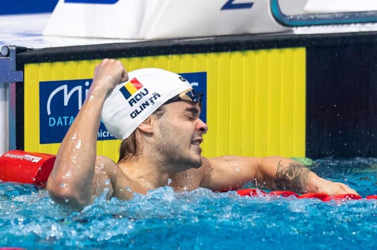 Robert Glinţă, în finala probei de 100 m spate
