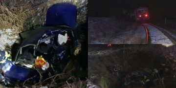 Tragedie în judeţul vecin. Doi fraţi minori au murit, după ce maşina în care se aflau a fost lovită de tren