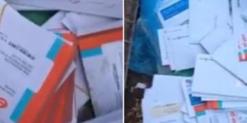 Sute de plicuri cu facturi, înştiinţări de la bănci, scrisori, aruncate la gunoi în cartierul Vasile Alecsandri – video