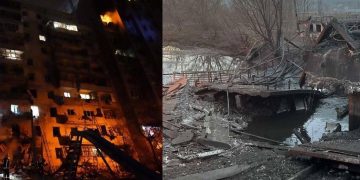 Imagini din Kiev. A început atacul. Un avion de luptă a fost doborât deasupra Kiev-ului, se crede că e al armatei ucrainene