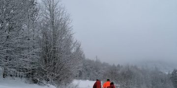 Bătrân bolnav, coborât de salvamontiştii montani din zona Vişeu de Jos – foto