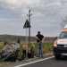 Autoturism răsturnat pe plafon înainte de Băsești.