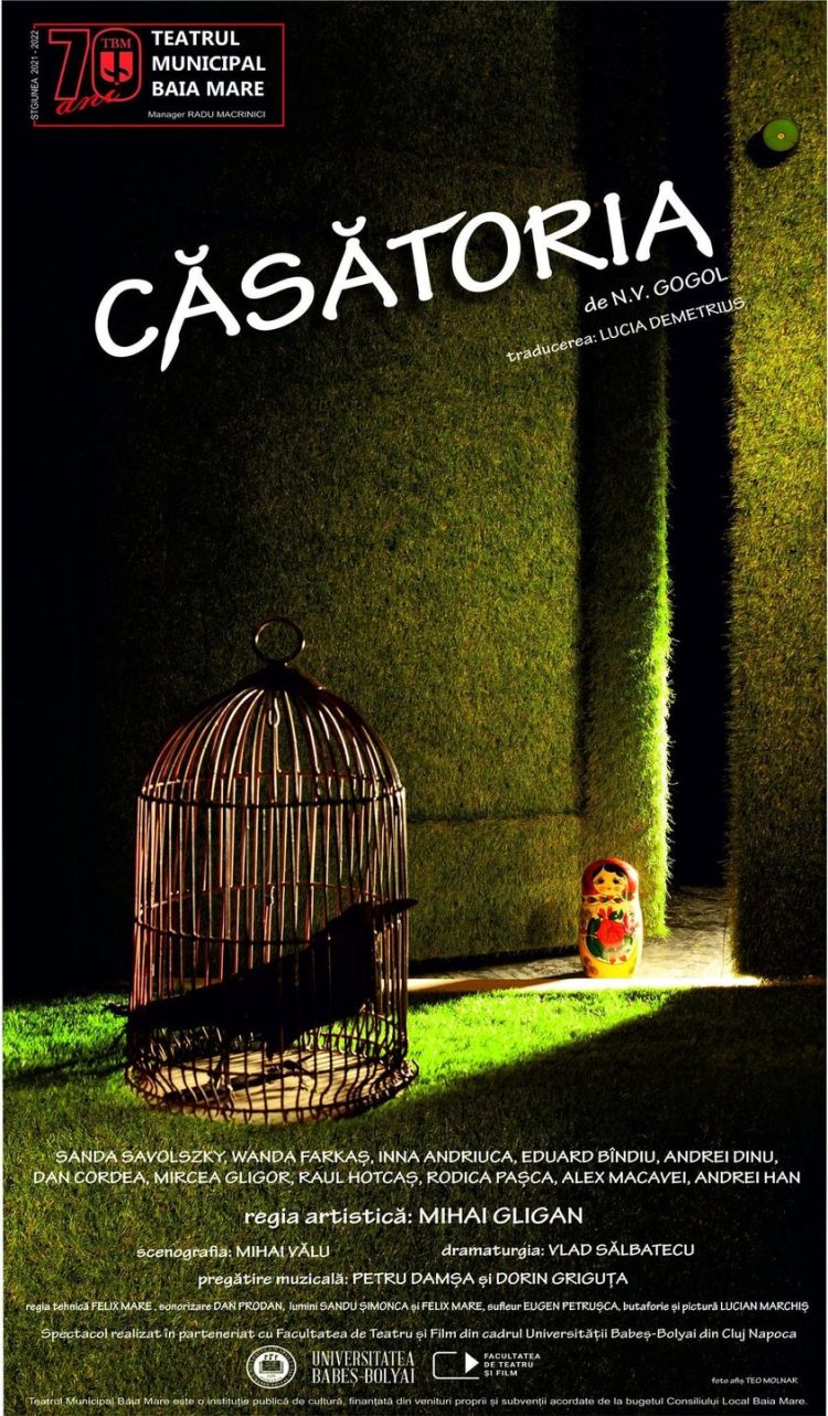 O nouă premieră marca Teatru Municipal Baia Mare: „Căsătoria”