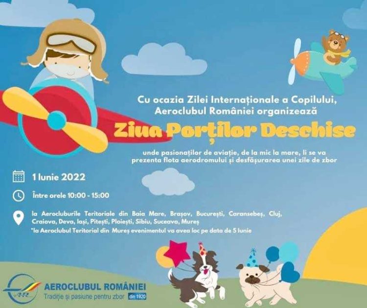 Cadou pentru copii: Aeroclubul Baia Mare organizează Ziua Porților Deschis